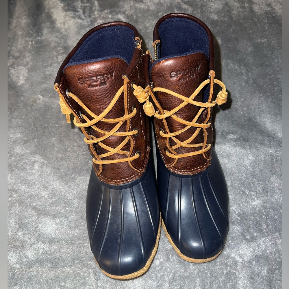Sperry woman’s Leather and Navy Boots